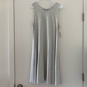 Old Navy Grey/White Striped Dress